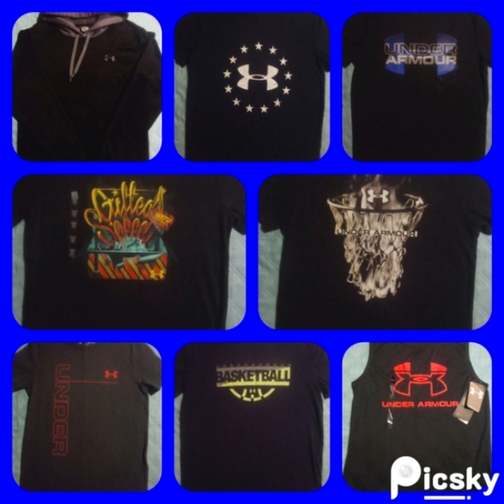SOLD ON ANOTHER SITE....LOT OF 8 UNDER ARMOUR TOPS SIZE YOUTH MEDIUM